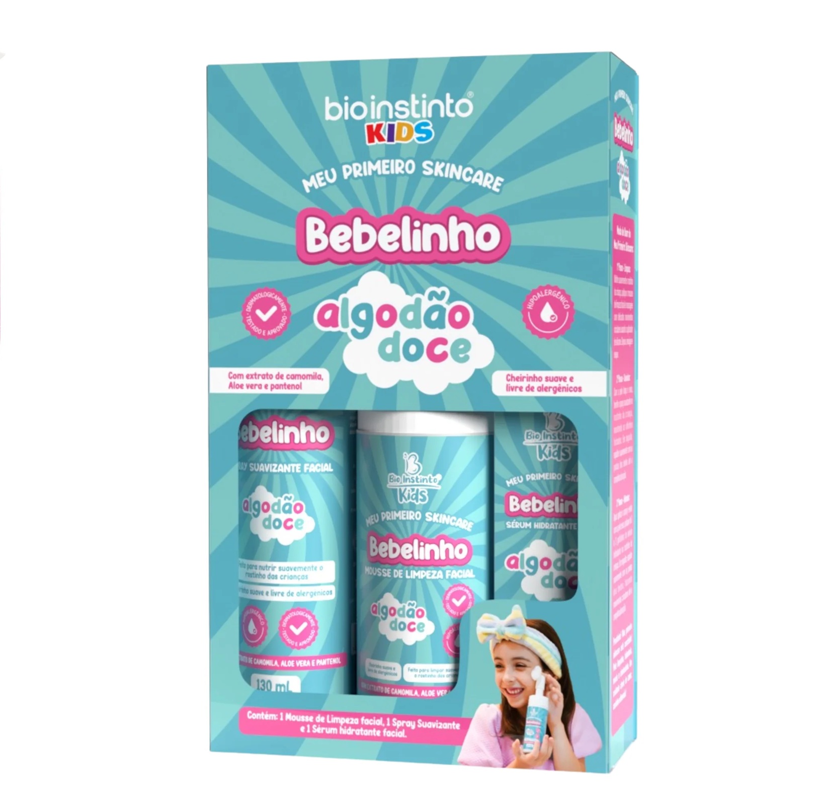 Kit Facial kids Algodon Dulce 3 itms Bio Instinto - 💄 COSMÉTICO - Morita | Cosméticos Paraguay